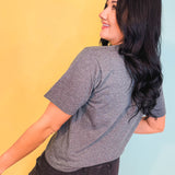 Play Ball Baseball Graphic Tee - Heather Charcoal - Lace and Grace Boutique