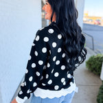 Simply Southern Polka Dot Quarter Zip Sweatshirt - Black - Lace and Grace Boutique