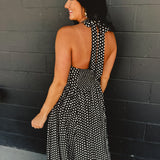 Polka Dot Halter Dress - Black - Lace and Grace Boutique