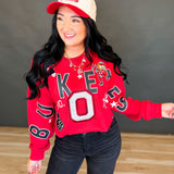 Ohio State Buckeyes Patched Cropped Pullover - Red