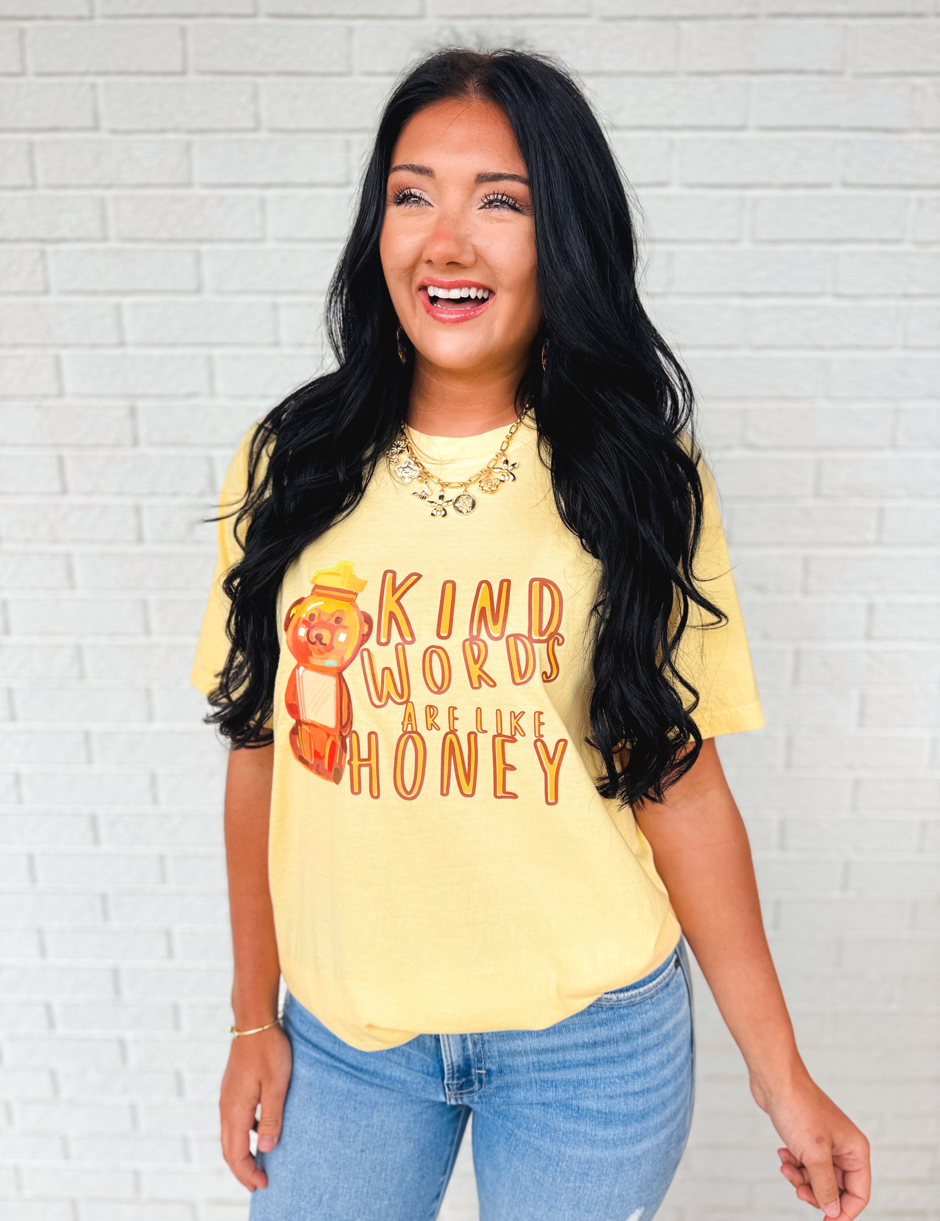Kind Words Are Like Honey Graphic Tee - Lace and Grace Boutique