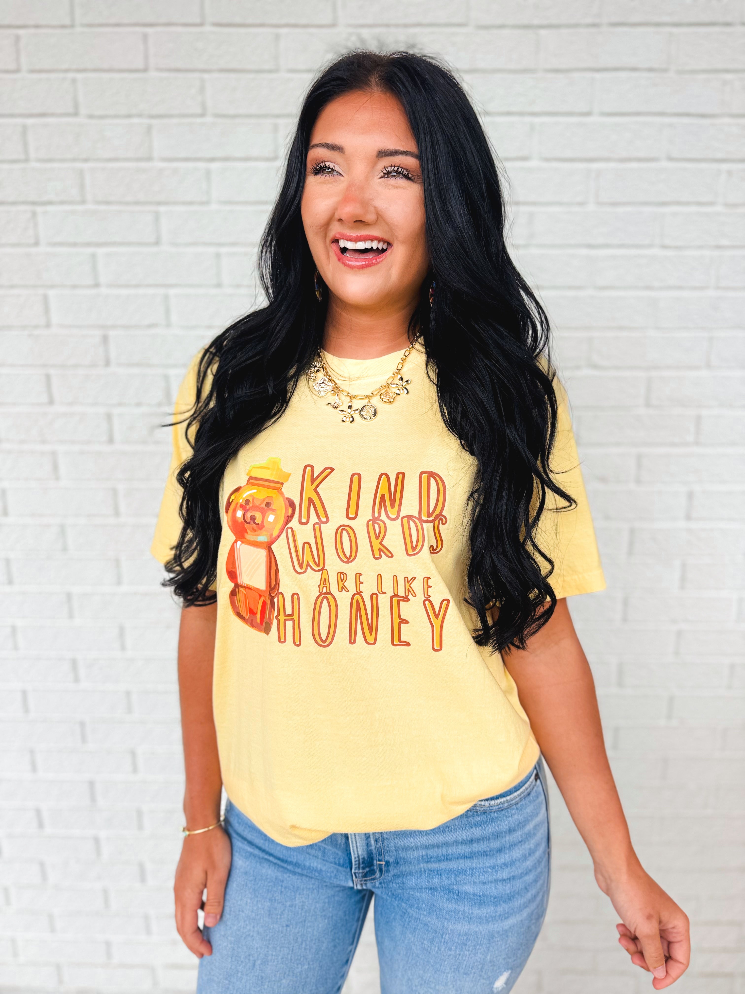 Kind Words Are Like Honey Graphic Tee - Lace and Grace Boutique