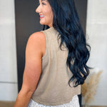 Smoke Show Muscle Crop Top - Faded Brown - Lace and Grace Boutique
