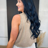 Smoke Show Muscle Crop Top - Faded Brown - Lace and Grace Boutique