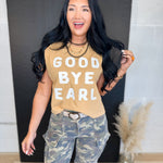 Good Bye Earl Graphic Muscle Tank - Faded Mustard - Lace and Grace Boutique