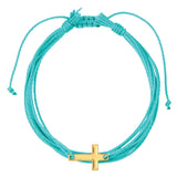 Woven Multi-Strap Cross Charm Bracelets