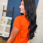 Raw Edge Short Sleeve Knit Top - Poppy - Lace and Grace Boutique