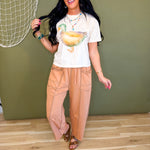 Mallard Muse Cropped Graphic Tee - Ivory - Lace and Grace Boutique