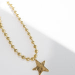 Textured Star Pendant Gold Beaded Necklace - Lace and Grace Boutique