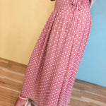 Polka Dot Midi Skirt - Mauve/White - Lace and Grace Boutique