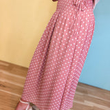 Polka Dot Midi Skirt - Mauve/White - Lace and Grace Boutique