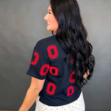 Ohio State Embroidered Logo Cropped Tee - Black