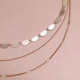 Triple Layered Bib Chain Necklace - Lace and Grace Boutique