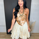 Paisley Satin Bandana Tube Top - Peach - Lace and Grace Boutique