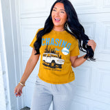 Chasing The Sunset Mineral Wash Graphic Tee - Mustard