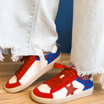 The Candace Sneaker - Red/Blue - Lace and Grace Boutique