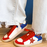 The Candace Sneaker - Red/Blue - Lace and Grace Boutique