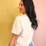 Summer Collage Crop Tee - Ivory - Lace and Grace Boutique
