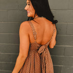 Polka Dot Square Neck Maxi Dress - Latte - Lace and Grace Boutique