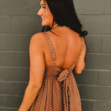 Polka Dot Square Neck Maxi Dress - Latte - Lace and Grace Boutique