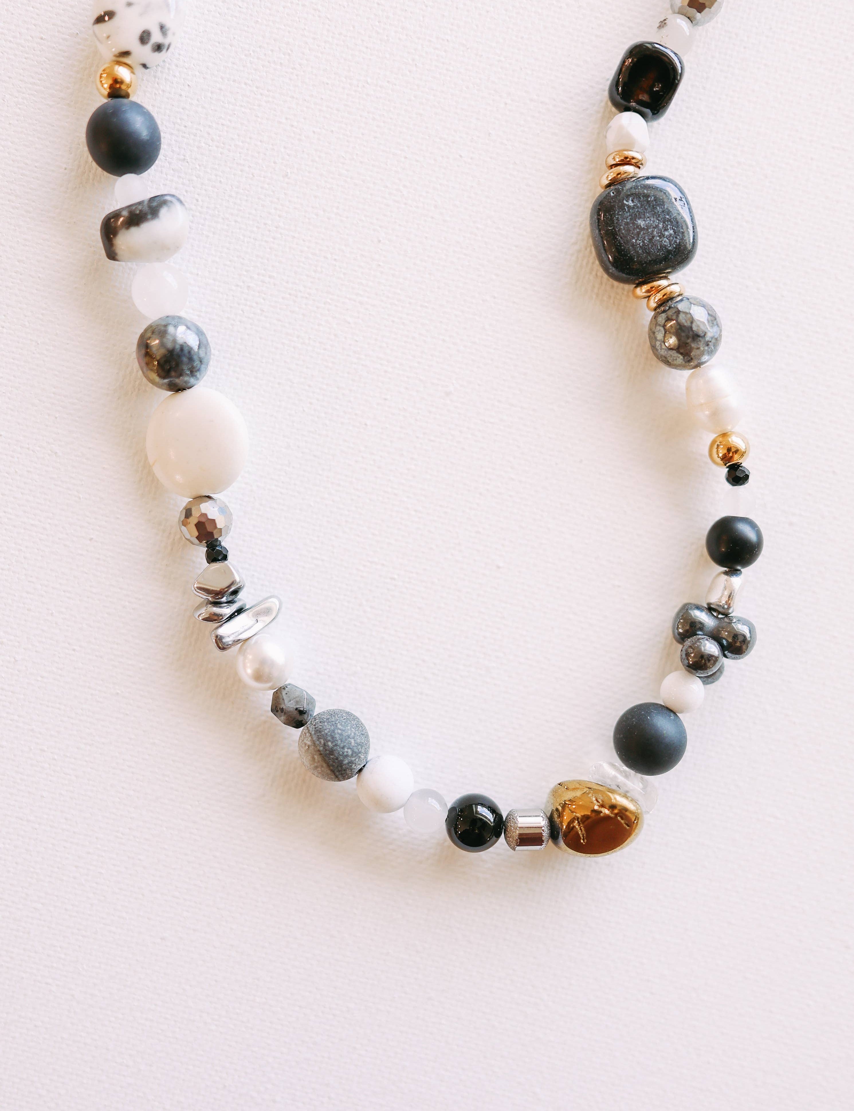 Mixed Texture & Shape Beaded Necklace - Lace and Grace Boutique