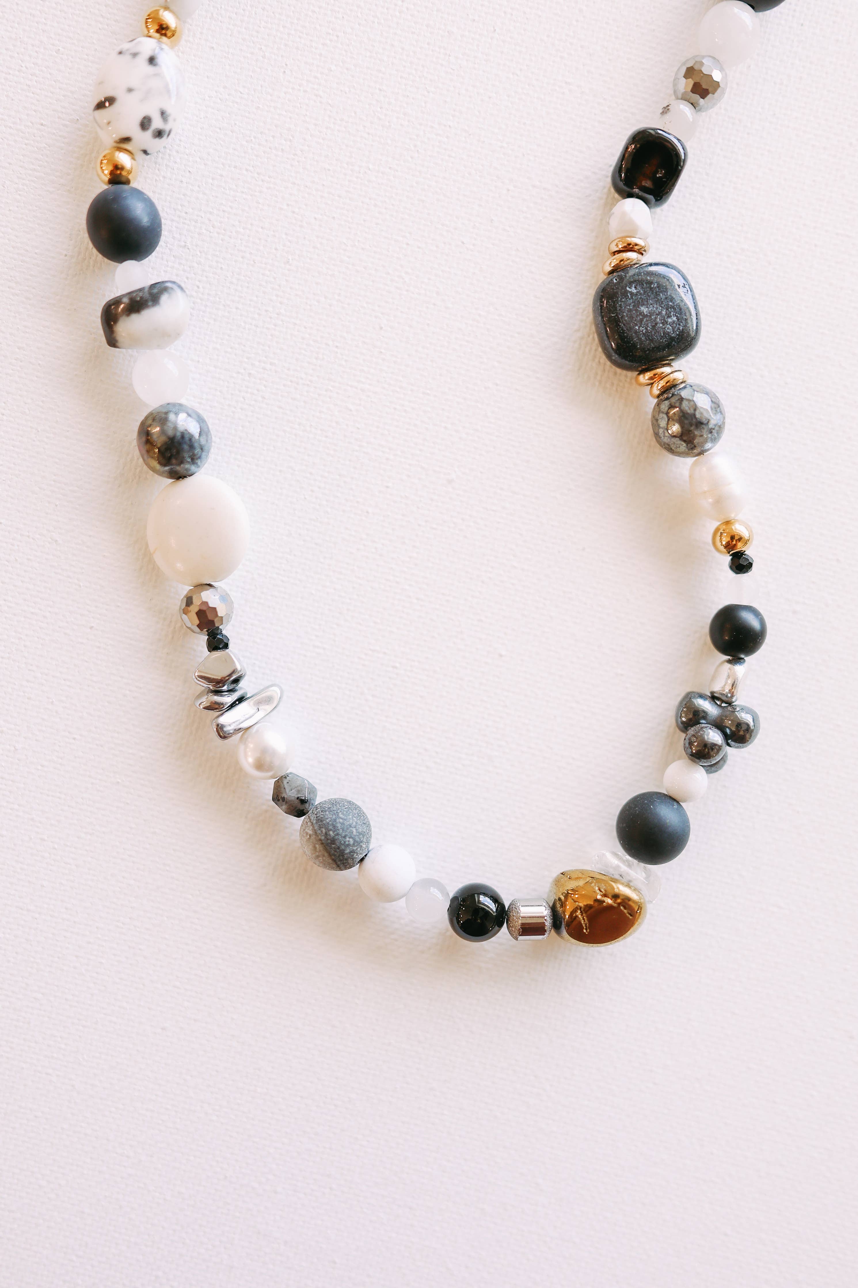 Mixed Texture & Shape Beaded Necklace - Lace and Grace Boutique