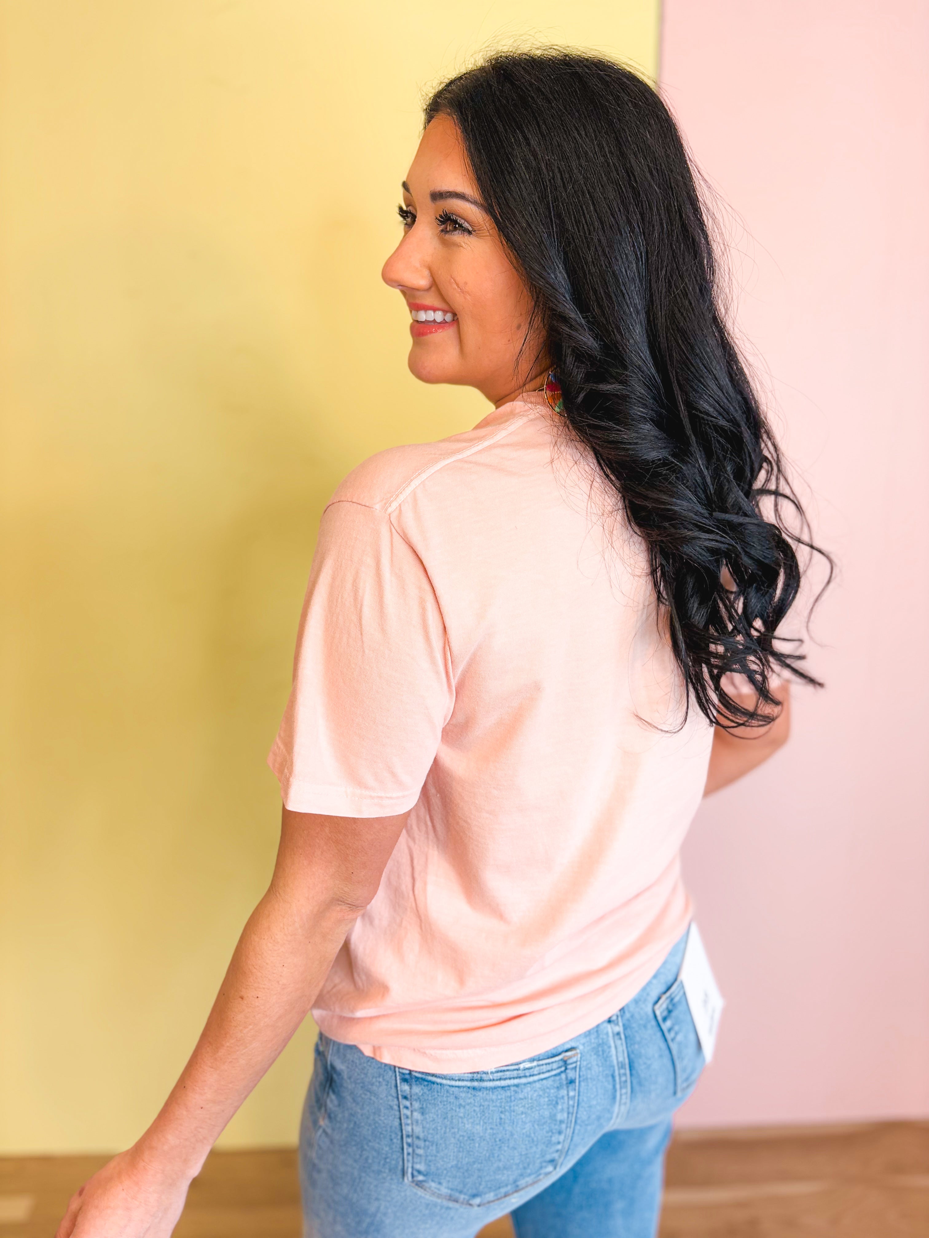 Tis So Sweet To Trust In Jesus Tee - Peach - Lace and Grace Boutique