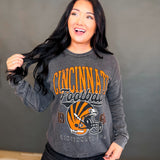 Cincinnati Football Mineral Washed Sweatshirt - Black