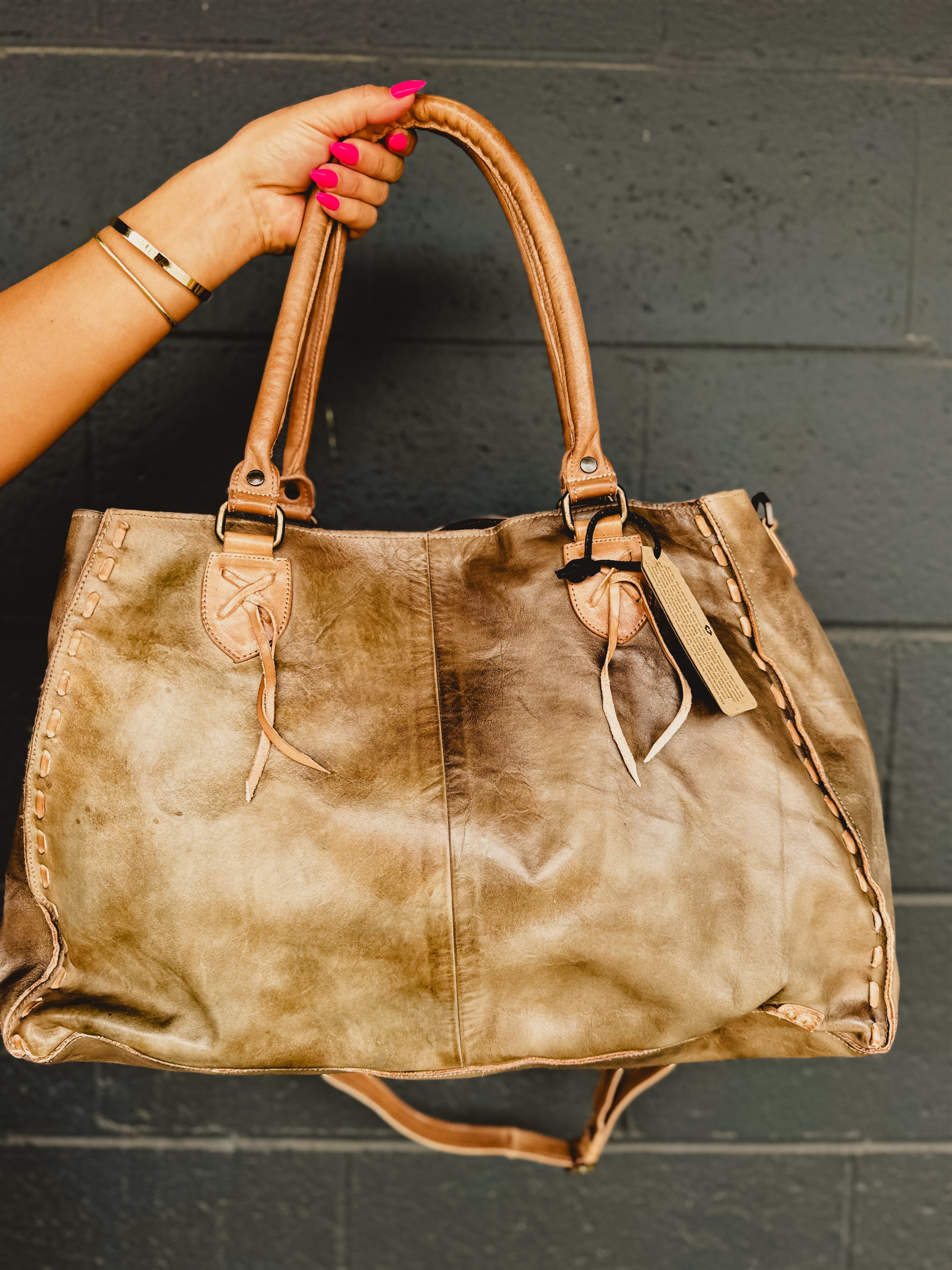 Bed|Stu Rockaway Shoulder Bag - Taupe Oats Rustic - Lace and Grace Boutique