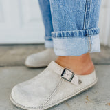Birkenstock Lutry Premium Suede Clog - Oyster