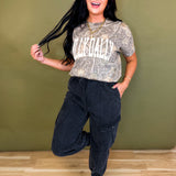 Mineral Washed Cargo Jogger Pants - Vintage Black