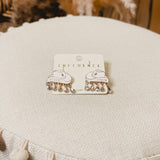 Bride Cowboy Hat Earrings - Lace and Grace Boutique