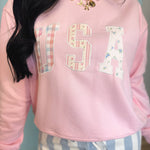 USA Patchwork Pullover - Pink - Lace and Grace Boutique