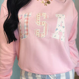 USA Patchwork Pullover - Pink - Lace and Grace Boutique
