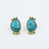 Turquoise Gold Serenity Studs D28 - Lace and Grace Boutique