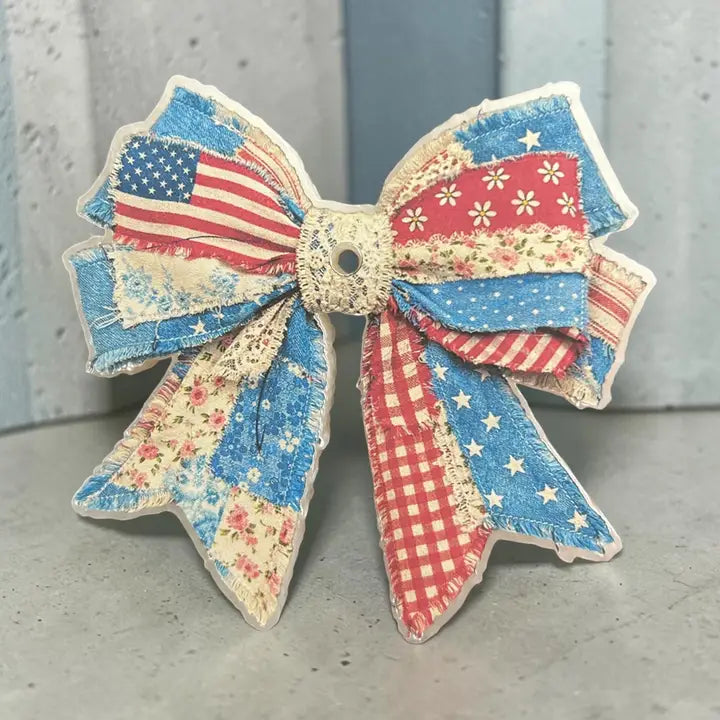 Patchwork Bow Car Freshie - Butt Naked - Lace and Grace Boutique