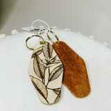 Tropical Leaves Leather & Velvet Keychain - Lace and Grace Boutique