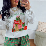 Merry Every Thing Embroidered Sweatshirt - H. Grey - Lace and Grace Boutique