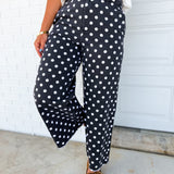 Polka Dot Trouser Pants - Black