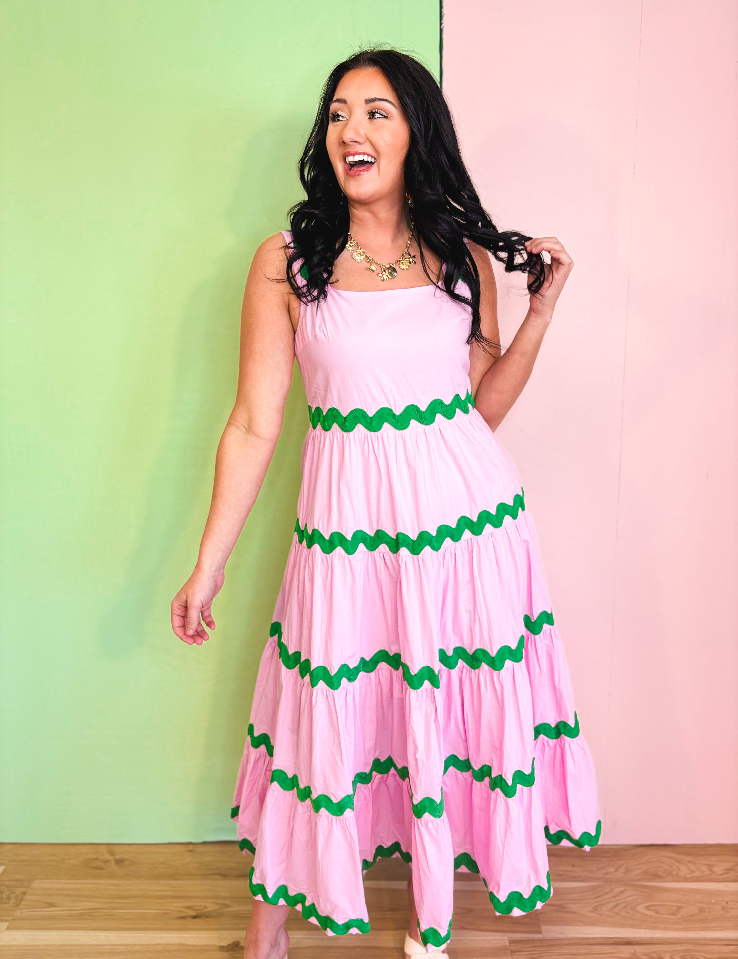 pink ric rac dress Hot Pink Ricrac Mini Dress - All Dresses