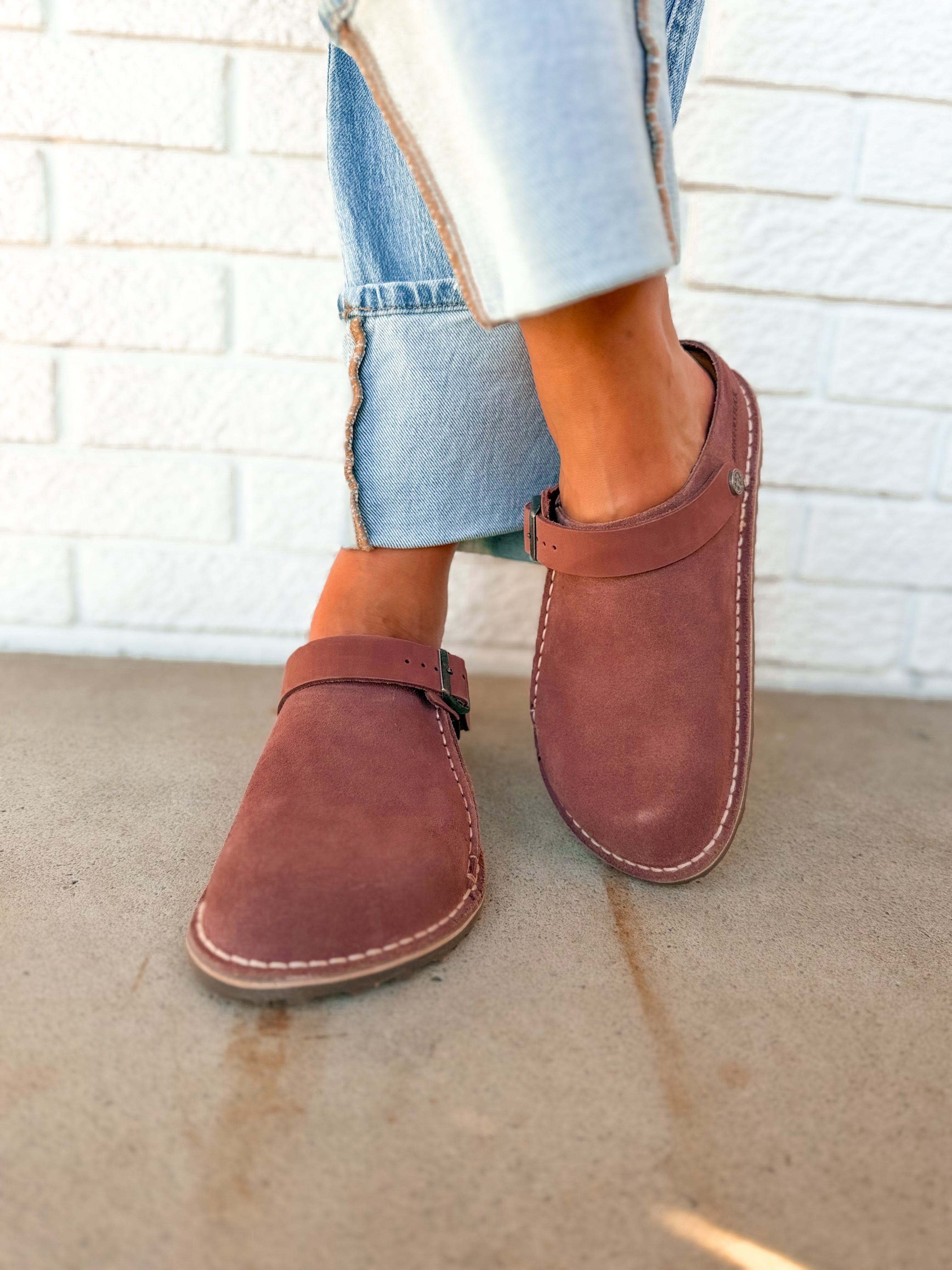 Birkenstock Lutry Premium Suede Clog - Pepper - Lace and Grace Boutique