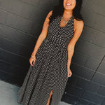 Polka Dot Halter Dress - Black - Lace and Grace Boutique