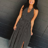 Polka Dot Halter Dress - Black - Lace and Grace Boutique