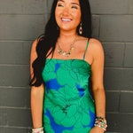 Floral Slip Maxi Dress - Blue/Green - Lace and Grace Boutique