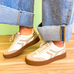 The Nova Sneaker - White Beige - Lace and Grace Boutique