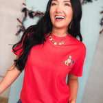 American Pup Embroidered Graphic Tee - Paprika - Lace and Grace Boutique