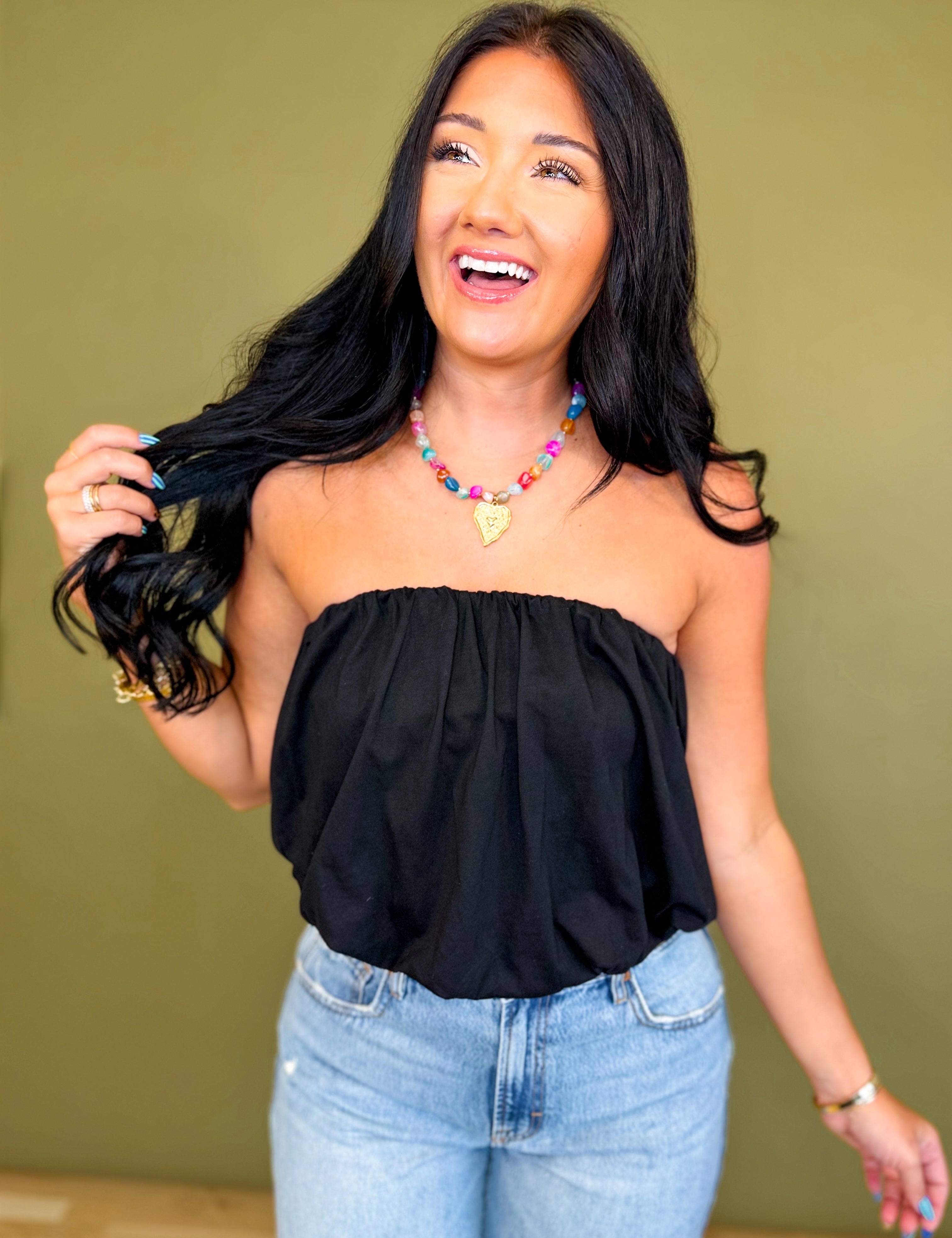 Bubble Tube Top - Black - Lace and Grace Boutique
