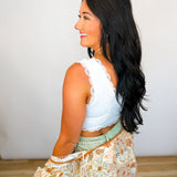 POL Lace Detail Cropped Tank Top - Ivory