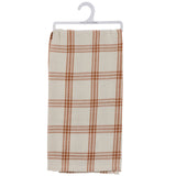 Thankful Grateful Blessed Embroidered Plaid Kitchen Towel