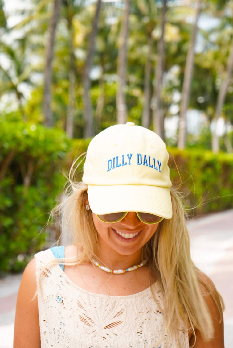 Dilly Dally Dad Cap - Butter Yellow - Lace and Grace Boutique